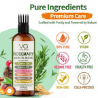 VITAL AFFAIR Blend Of Pure Rosemary Oil With Castor, Batana, Jojoba Oil - Infused With Biotin & Vitamin E-Blend of Effective Hair Oils for Hair Growth-Strengthening Treatment 6 Fl Oz