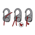 Nite Ize CamJam Cord Tightener - Adjustable Rope System for Camping & Hiking Gear - Carabiner Clip & Cam-Locking Mechanism - Rotatable Cam Design - Lightweight & Durable - Cord Tightener 4-Pack