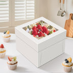 15 PCS Cake Boxes 12 Inch, 12x12x8 Tall Cake Box, 12 Inch Cake Box with Window, White Bakery Boxes, Large Baking Boxes, Cajas Para Pasteles, 12x12 Cake Boxes for Birthday, Wedding, Party, Business