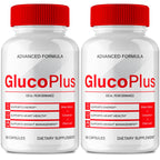 Gluco Plus Advanced Blood Formula Capsules, Official GlucoPlus Supplement Pills - Maximum Strength, All Natural for Healthy Circulation & Stable Level, Advanced Gluco Health Plus Reviews (2 Pack)