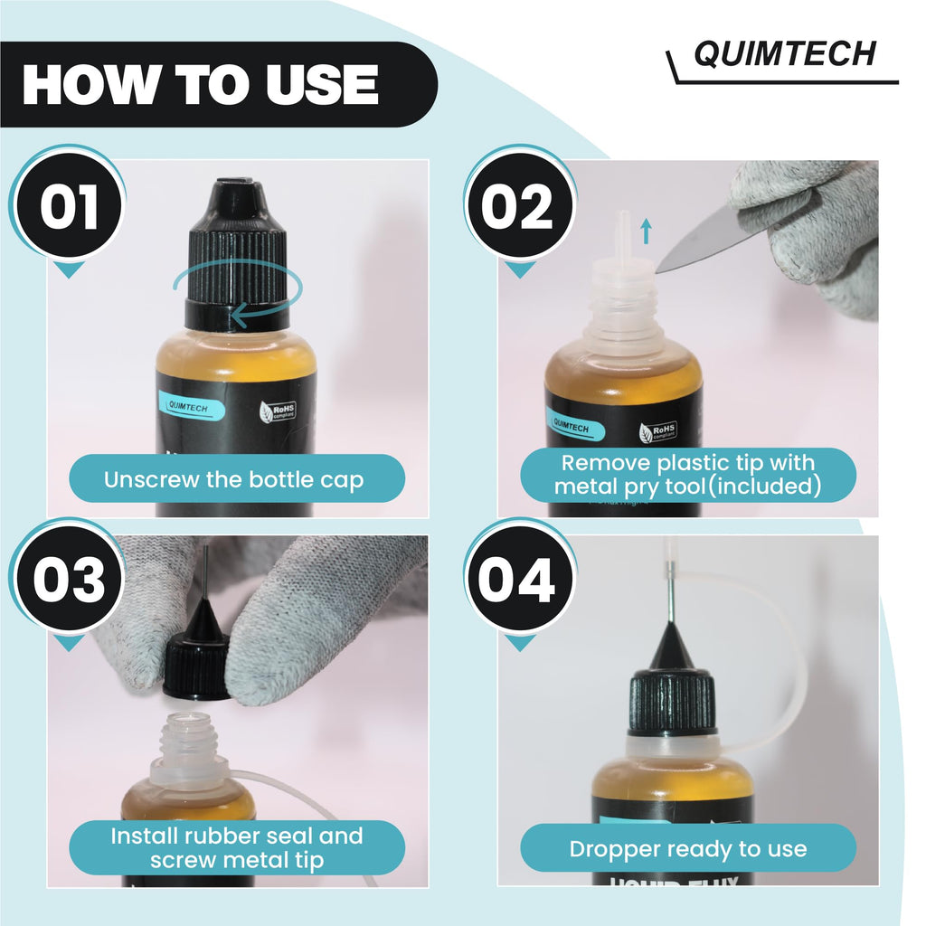 Liquid Solder Flux Dropper (30 ml/1 Oz.) I RMA Liquid Solder Flux I Soldering Flux I Electrical Solder I No Clean Liquid Flux I Rosin Flux I Soldering Flux for Electronics I Lead Free Liquid Solder I