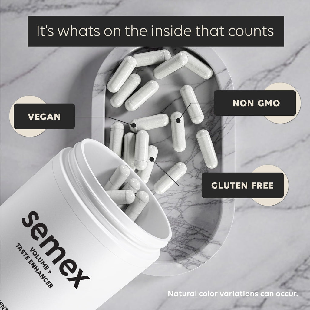 SEMEX Semen Volume Booster – Doctor Formulated Natural Support for Male Sperm Health, Load Volume Boost & Stamina – Non-GMO, Vegan, Gluten-Free, Fertility Supplement Made in USA - 90 Count