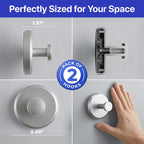 HOME SO Suction Cup Hooks for Shower & Bathroom Towel Holder 2-Pack – Suction Cups Hooks for Hanging Towels, Robes, & Coats - Tiles, Glass Door or Mirror – Shower Hooks & Towel Hooks Organizer -Nickel