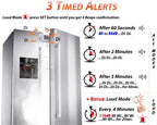 FRIDGGI - Refrigerator Door Alarm with 60 Second Delay, 2, 3, and 4 Minute Reminders, Freezer Door Chime, Low/Loud 80 to 110 dB – Compact Size. (Black)
