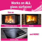 Quick 'n Brite Fireplace Glass Cleaner Kit – Heavy-Duty 16oz Cleaner with Scraper Tool, Melamine & Scrubber Sponges, Microfiber Towel – Glass, Wood Stove & Fireplace Door Cleaning - Made in the USA