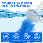 60pcs Disposable Toilet Wand Refills for Clorox,Replacement Brush Heads Compatible With Most Toilet Wand Refill System,Upgrade Fiber Cleaner Heads for Closestool Cleaning.（not included brush rod）