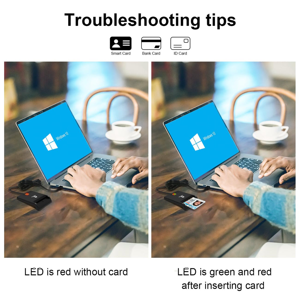 ZOWEETEK CAC Card Reader Military, USB Smart Card Reader for Windows Mac