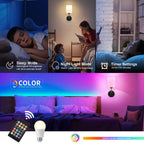 Battery Operated Wall Sconce Set of Two,Wireless Rechargeable Wall Light With Remote Control, Dimmable, 1800K/3000K/4000K/6000K/RGB, Timer, for Living Room, Bedroom, Fireplace, TV, 13.5 Inch, Black