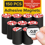 Peel-&-Stick Flexible Adhesive Magnets – 150 pcs (0.8"x0.08") Magnetic Dots for Office Supplies, Whiteboard, Crafts, Fridge, & School Projects