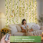 JMEXSUSS Vine Curtain Lights, 200 LED Vines with Fairy Lights for Bedroom