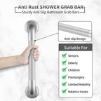 Grab Bars for Shower, 2 Pack 16 Inch Anti-Slip Safety Shower Handle for Senior, Stainless Steel Shower Grab Bars, Handicap Elderly Bathtub and Toilet Bathroom Assist