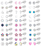 30 Pairs G23 Hypoallergenic Screw Back Earrings for Women Stainless Steel Small Stud Earrings 20G Tiny Cartilage Stud Earrings Screw Back Stud Earring Piercing Jewelry