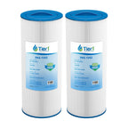 Tier1 Spa Filter Cartridge Replacement for Jacuzzi J300 & J400 – 2 Pack | Compatible with 6541-383, PJW60TL-OT-F2S, 6CH-961 | 15-1/2" x 6-3/4" | Trilobal Fabric | Washable & Reusable | High Flow