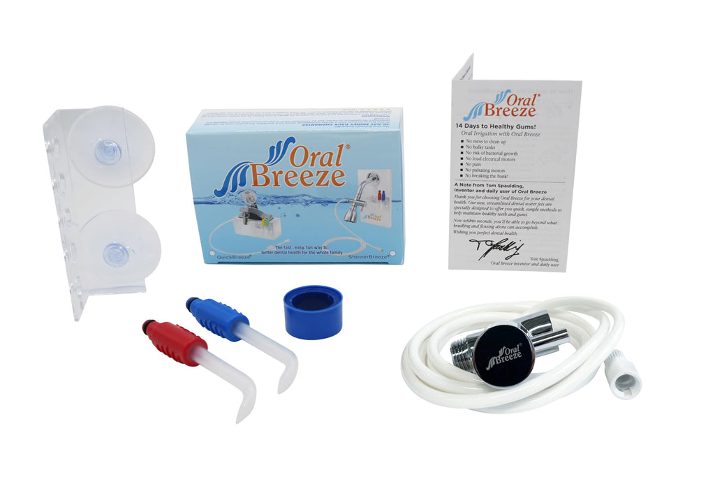 Oral Breeze ShowerBreeze | Oral Irrigator & Water Pick Teeth Cleaner for Braces, Gums, Implants | Shower-Powered, No Batteries, No Mess | Adjustable Pressure & Unlimited Warm Water