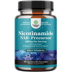 Vitamin B3 Niacinamide 500mg Capsules - Mitochondrial Energy and Potent Skin Supplement - AKA Vitamin B3 Niacin Flush Free and Nicotinamide 500mg - Flush Free Niacin Supplement - 180 Count
