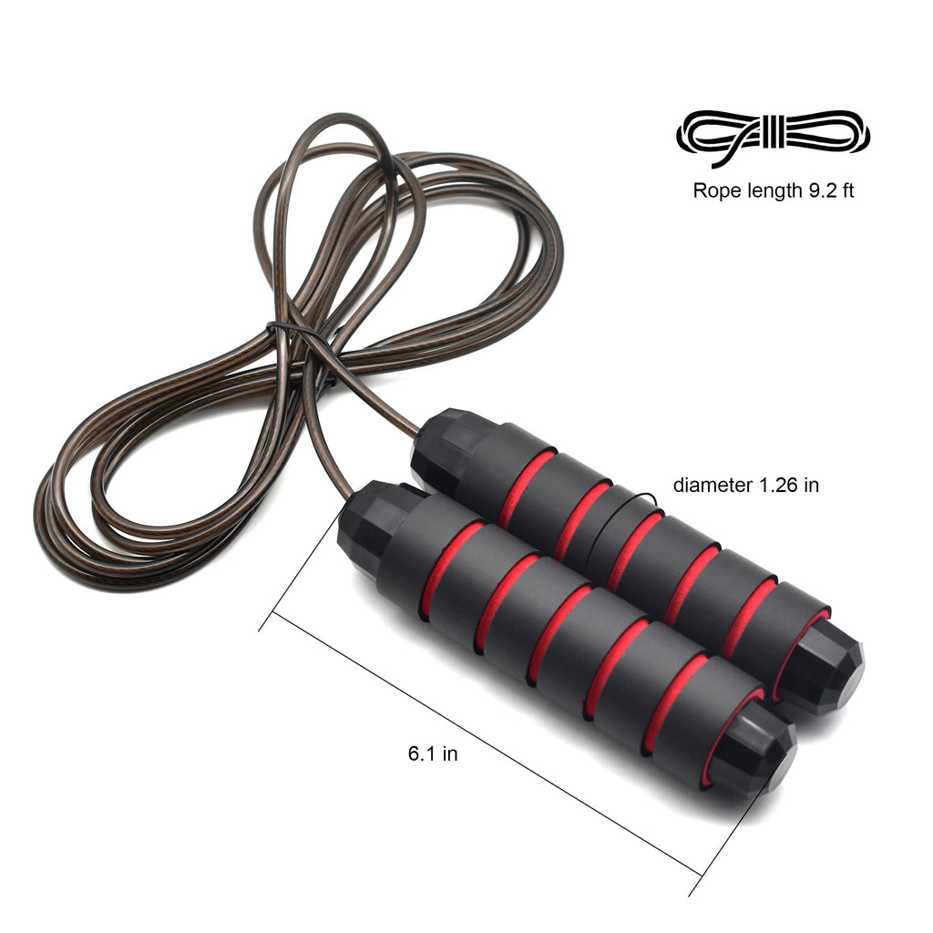 BOOMIBOO Jump Rope, Adjustable Jump Ropes,Skipping Rope Tangle-Free Rapid Speed with Ball Bearings for Women Men Kids,Exercise & Slim Body Jumprope at Home School Gym