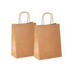 YEEHAW Brown Paper Bags with Handles Bulk 5.8"x3.2"x8.25" 100Pcs Gift Bags Small Size, Brown Gift Bag with Handles for Retail, Party, Shopping, Merchandise