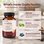OVELLE FERTILITY Supplement for Women, Hormonal Balance & NAD+ Energy Support, 60 Vegetarian Capsules