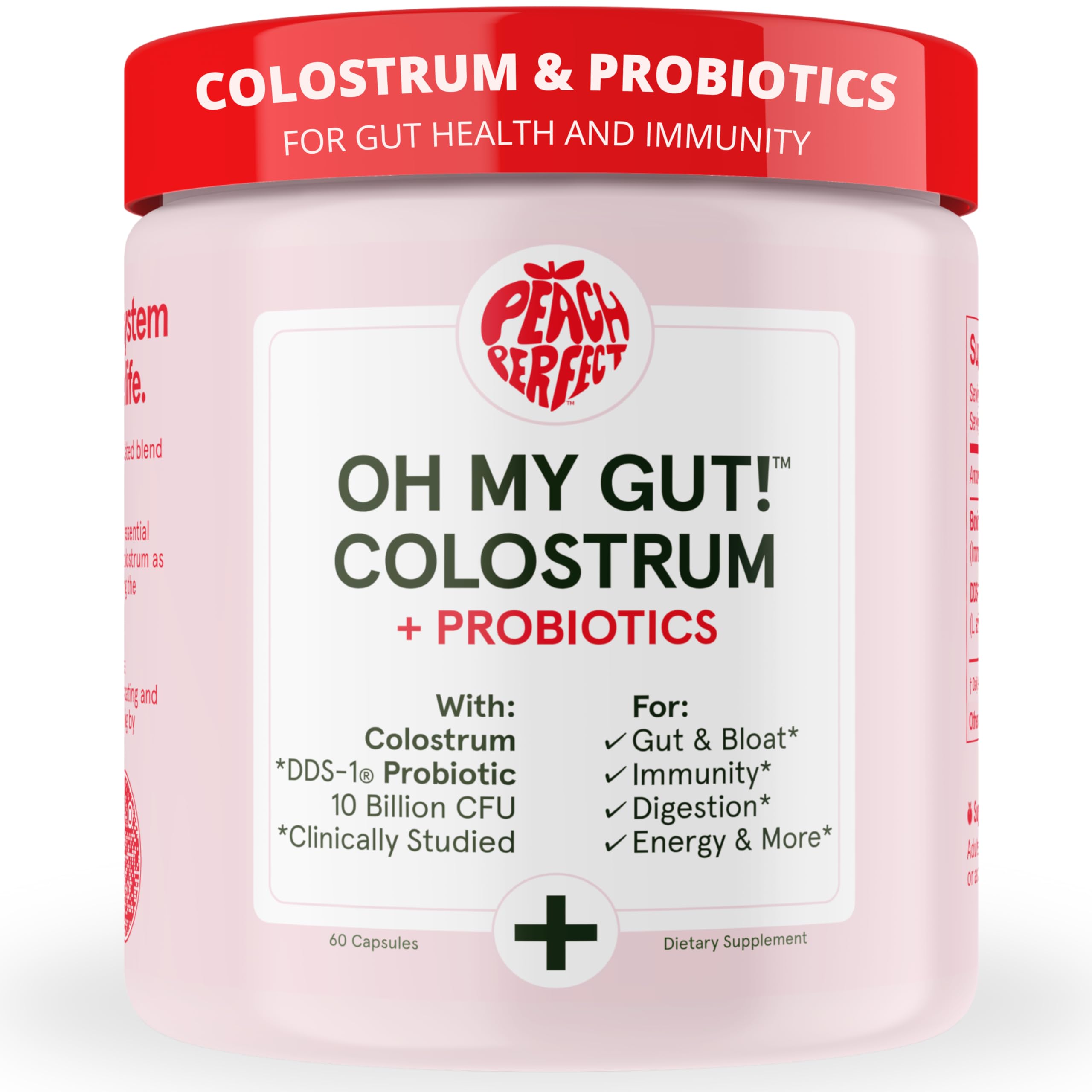 Colostru Premium Capsules, Grass Fed, Gut Health Bloating Immunity Skin & Hair, Contains 400+ Bioactive Nutrients, Probiotics, Potent Bioavailable, Keto, Gluten & Fat Free (Capsules | 30 Servings)