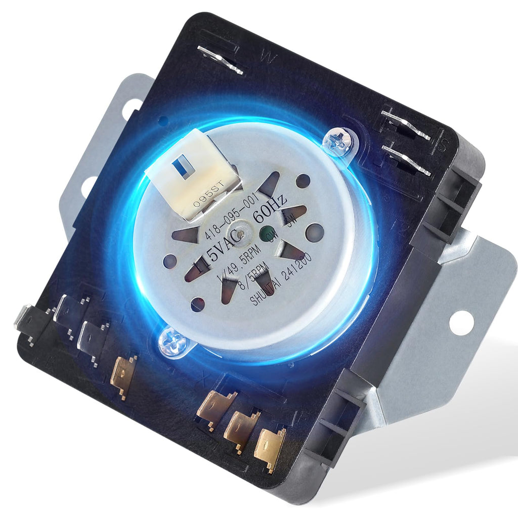 W10185981 Dryer Timer Compatible with Whirlpool, Maytag, Kenmore, Crosley WGD4800XQ1, MGDC215EW2, WGD4815EW2, WPW10185981 Dryer Timer Replacement for 418-095-20-B5, PS11749830, 115V, 2-Year Warranty