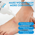 HTLARY Skin and Wound Cleanser 0.9% Saline Solution. Formulated to Manage cuts, abrasions, and Minor Burns While Providing Gentle Hydration and Preparation for Absorbent dressings