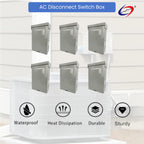 Long Term 240V 60A Pull Out Switch Box Non-Fused Disconnect Plastic Electronic Components Fused Disconnect Box