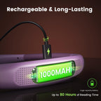 Glocusent Reading Light,LED Neck Light,80-hr Rechargeable Book Light