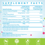 500 MG Calcium Supplement with Vitamin D3 & K2, Zinc, Magnesium & Prebiotics. Kids Vitamins for Kids' Height. Bone Strength, High Absorption, Orange Chewables, Gluten Free, 120 Tabs