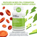 Nutri Supreme, Folate with B6 and B12, Helps Maintain Normal Homocysteine Levels and Cardiovascular Health, 60 Count, Kosher Certified