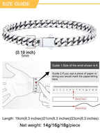 U7 Silver Bracelet for Men Stainless Steel Cuban Link Bracelets 5mm 7.5"