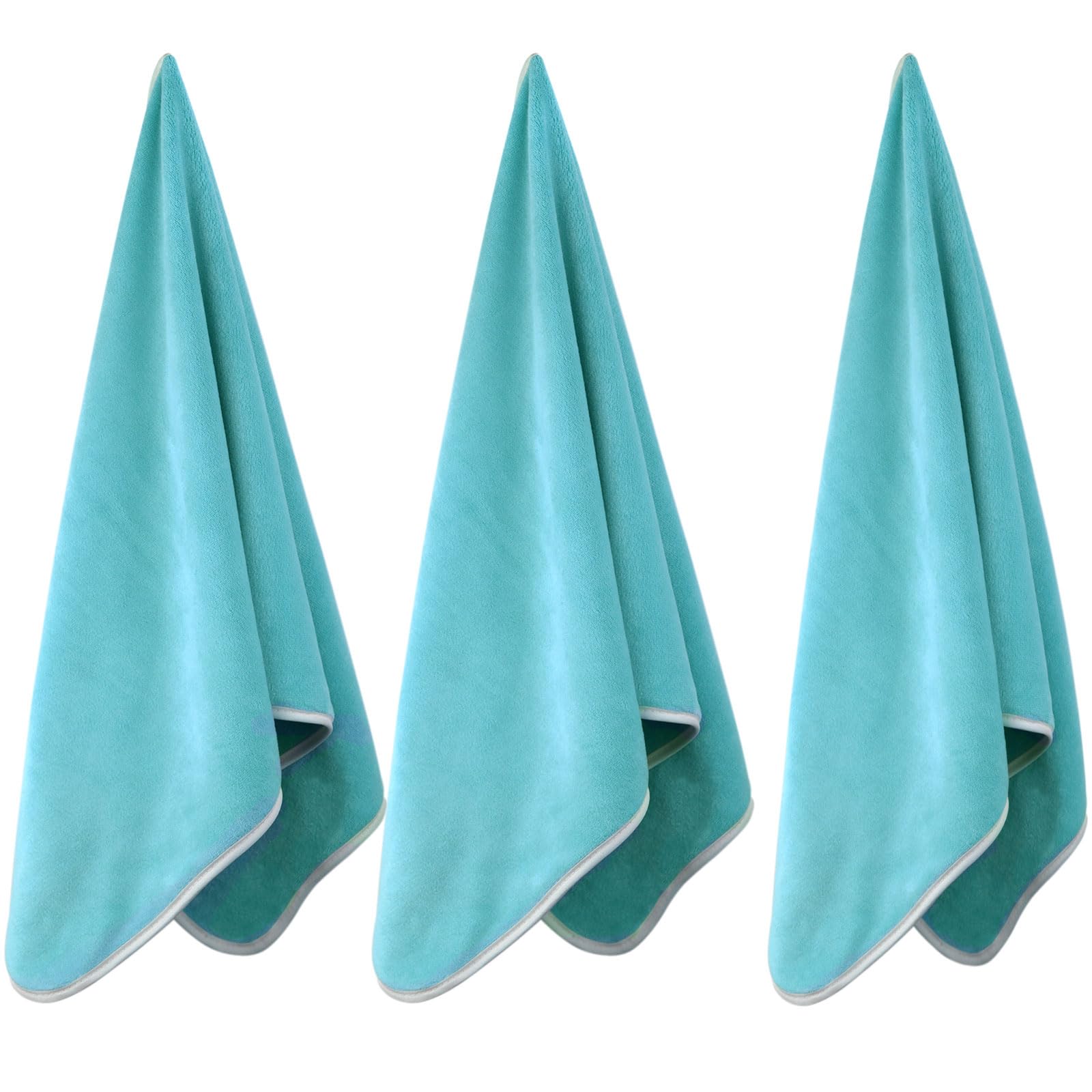 Wuwahold Microfiber Gym Towels Bigger Size Super Soft for Exercise Fitness, Sports, Workout, 380-GSM 15-Inch x 31-Inch Quick-Drying Towels (3 Pack, Pure Green)