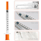 1ml 30G Syringe with 13mm Needle, Disposable Individually Wrapped, Pack of 100