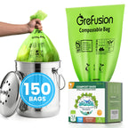 GreFusion Compostable Trash Bags for Kitchen Compost Bin 1.2 Gallon,150 Count,Compost Bags Small for Food Scrap Waste Bags for Countertop Bin Certified by BPI,ASTM D6400 and OK Compost