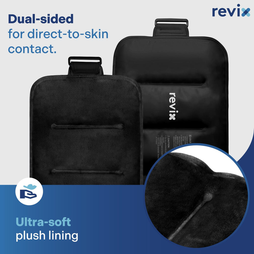 REVIX Ice Packs for Injuries Reusable Gel for Back Pain Relief (16'' X 9'')-Gel Cold Pack for Shoulder, Lower Back, Thigh & Arm, Cold Compress Therapy for Pain Relief Swelling, Bruises & Tension