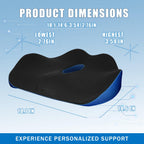 SereneSitz Orthopedic Seat Cushion, Ergonomic Memory Foam Seat Chair Cushion for Office Chair Cushion, Car Seat, Airplane, Sciatica & Back Pain Relief for Long Sitting