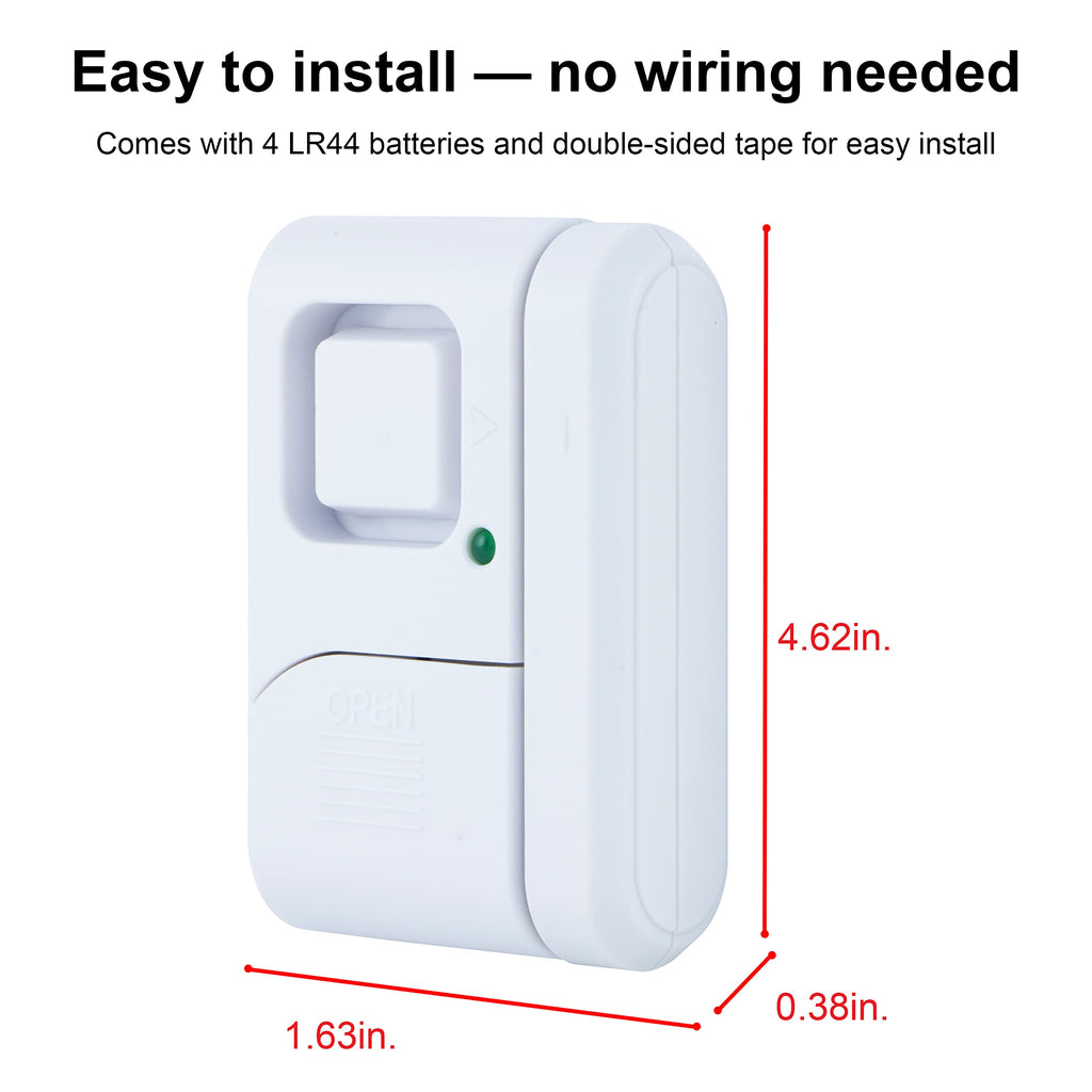 UltraPro Personal Security Window and Door Alarm, 5 Pack, DIY Protection, Burglar Alert, Wireless Chime/Alarm, Easy Installation, Home Security, Ideal for Home, Garage, Apartment , White, 45987