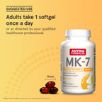Jarrow Formulas MK-7 90 mcg - Bioactive Form of Vitamin K2-90 Servings (Softgels) - for Bone & Cardiovascular Health - Vitamin K2 MK-7 Dietary Supplement - Gluten Free