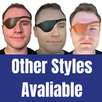 Black Leather Eye Patch with Adjustable Band - Comfortable Medical Eye Patch for Left or Right Eye, Suitable for Eyeglass Wearers