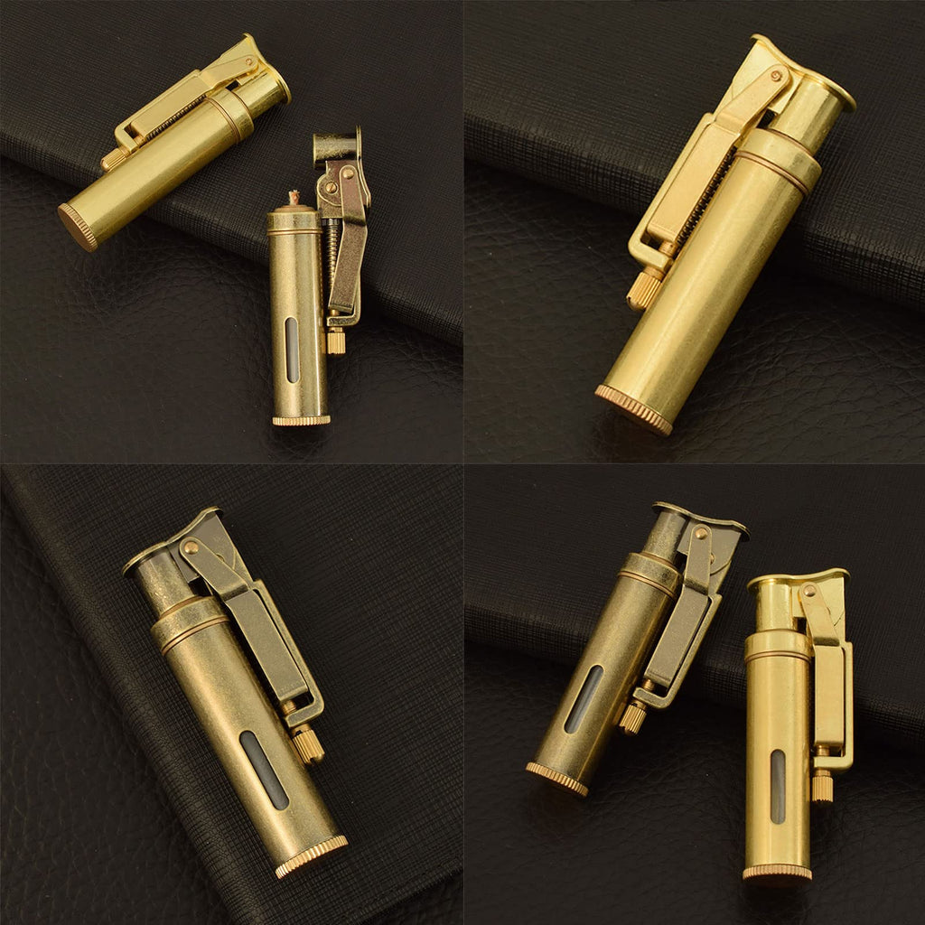SCGHBK Kerosene Trench Lighter Vintage Metal Portable Refillable Lighter Bronze
