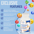 Cardiotabs Multivitamin - Heart and Immunity Supplements for Men & Women, Multivitamin for Men & Women, with Minerals B-Vitamin Complex, Vitamins A, C, E, K and 2000 IU Vitamin D3, 120-Count Bottle
