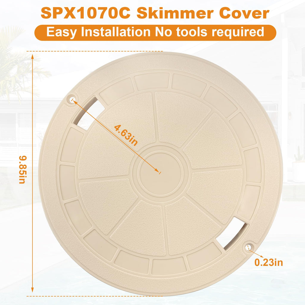 SuperDi SPX1070C10 Tan Cover Replacement for Hayward Automatic Skimmers Replace SP1070, SP1071, and SP10712S Pool Skimmer Cover