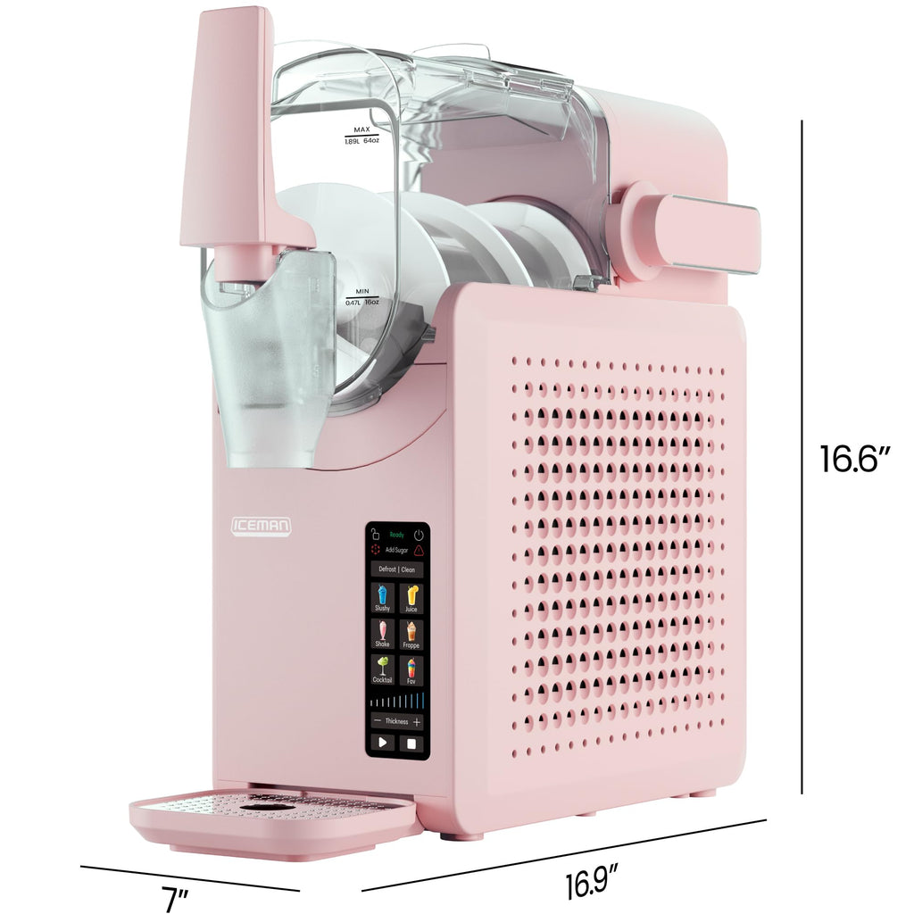 Iceman by Chefman Slush-Ease MAX 90oz Slushie Machine, 64oz Liquid Capacity Frozen Drink Maker & Slushy Machine with 5 Presets and LED Display, Perfect for Frozen Margaritas, Frappes, Smoothies