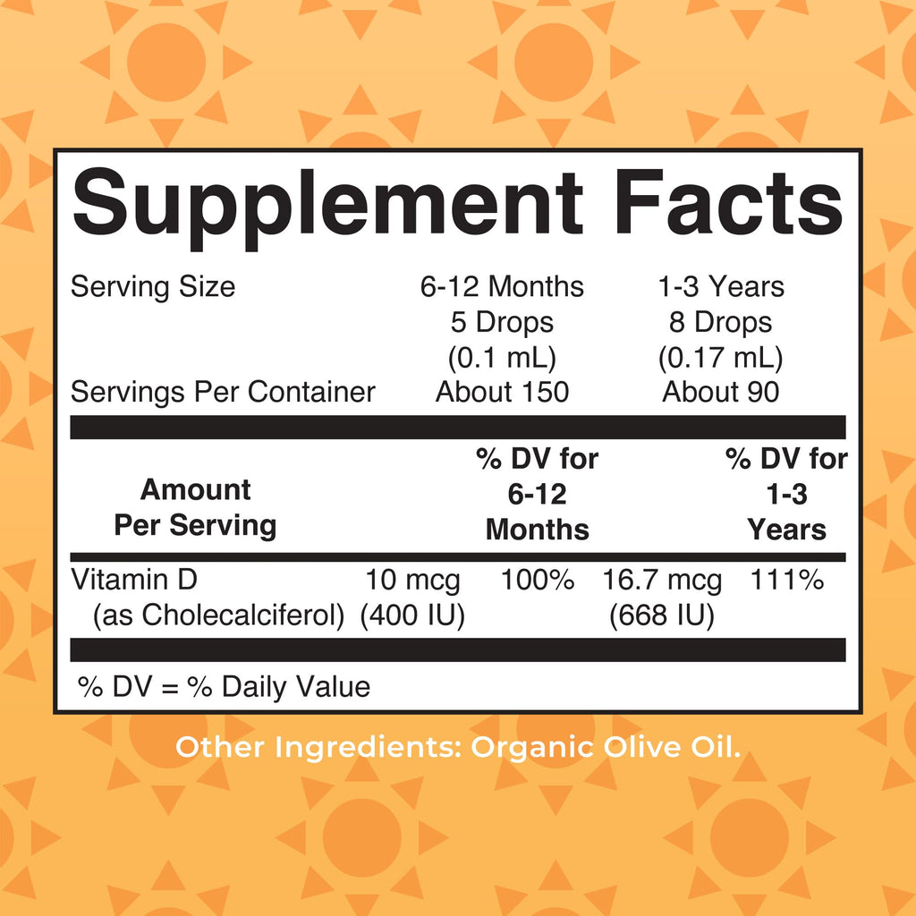 MaryRuth Organics USDA Organic Vitamin D Drops | Vitamin D3 Liquid | Sugar Free | Liquid Vitamin D Drops Immune Support for Infants & Toddlers | VIT D3 | Gluten Free | Non-GMO | 90-150 Servings