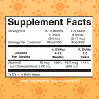 MaryRuth Organics USDA Organic Vitamin D Drops | Vitamin D3 Liquid | Sugar Free | Liquid Vitamin D Drops Immune Support for Infants & Toddlers | VIT D3 | Gluten Free | Non-GMO | 90-150 Servings