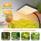 FECiDA Smart Control Desk Grow Light, Tabletop Grow Lights for Indoor Plants, Seed Starting, Bonsai, 4/8/12/16/20H Timer, 25 Watt Power Draw, Bright Enough Like A Small Sun, 16"-24" Height Adjustable