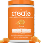 Create Creatine Monohydrate Gummies for Men & Women, Boost Focus, Strength, and Endurance, Anti-Melting Formula, Vegan, Gluten-Free, Non-GMO, 1.5g of Creatine per Gummy (Orange)