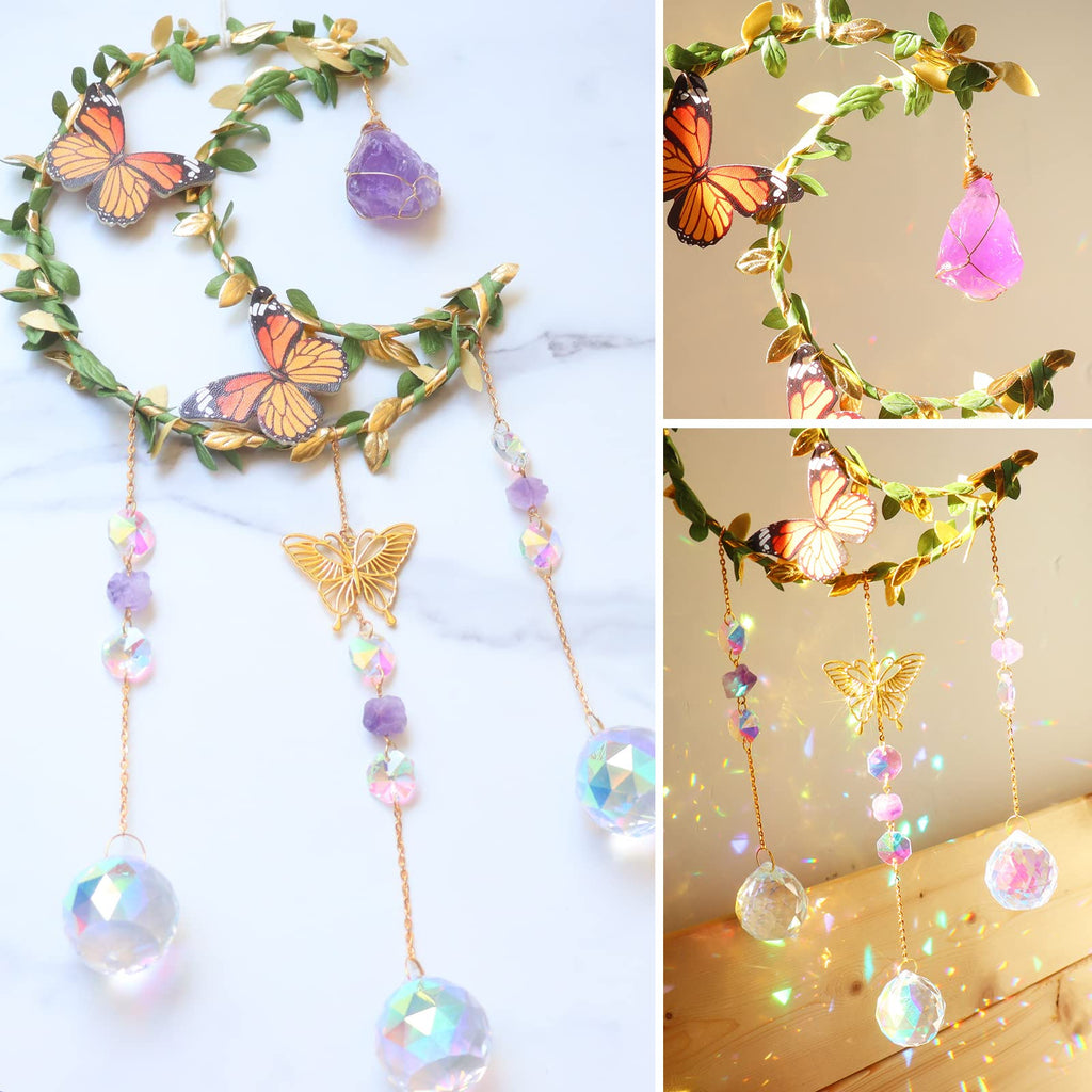 Suncatcher - Amethyst Moon Crystal Sun Catcher Window Hanging