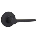 Amazon Basics Manchester Passage Lever Door Handle - Keyless, Reversible, Fits 1-3/8" to 1-3/4" Doors, Adjustable Latch, Matte Black, 1-Pack