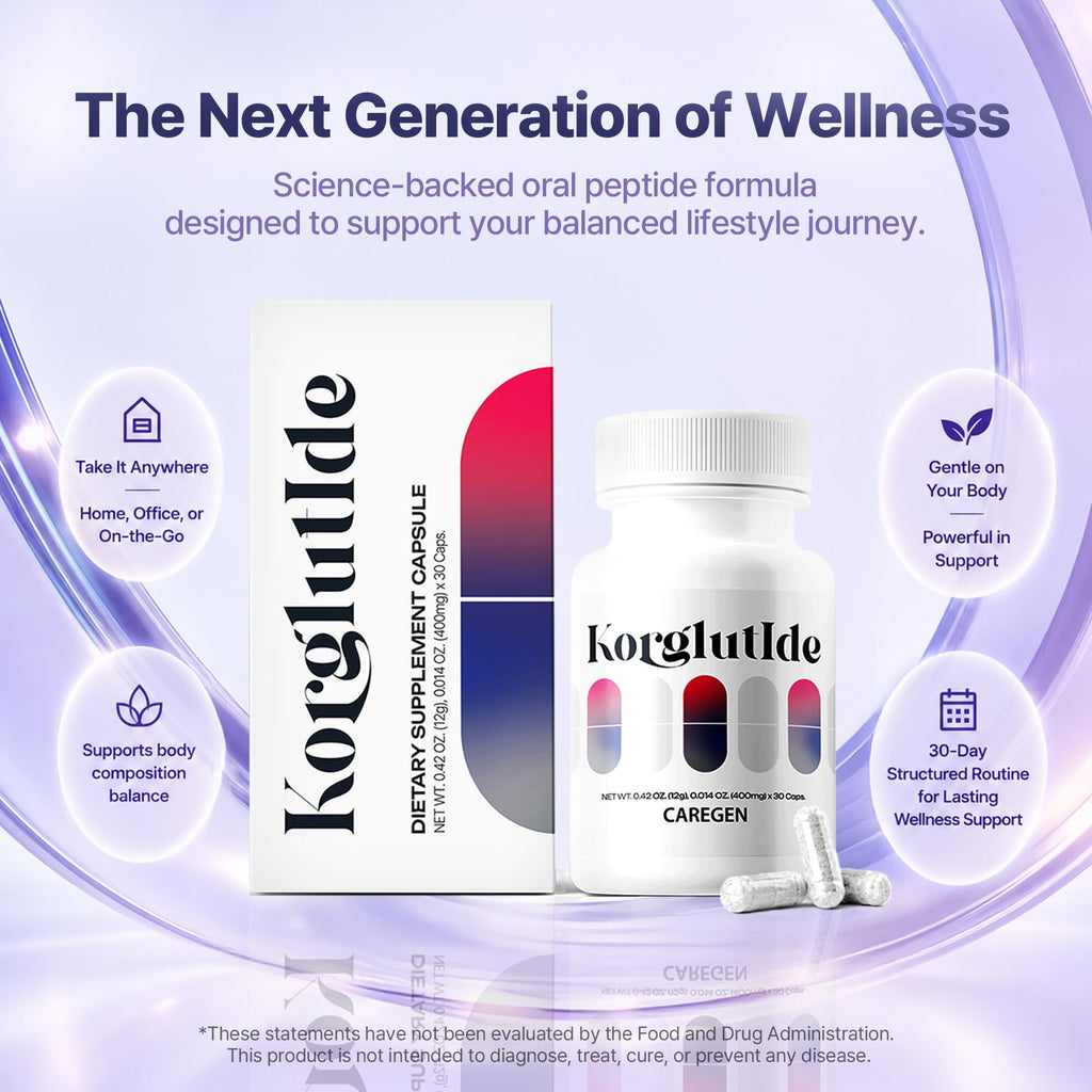 Korglutide Daily Capsules Support Healthy Body Composition Daily Satiety Appetite & Lifestyle Support Formula (30 Count)