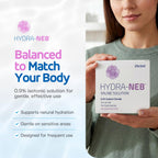 Hydra-Neb 0.9% Saline Solution for Nasal Irrigation & Moisturizing of The Airways - Sodium Chloride Nose Cleanse Adults and All Ages (125 ml)